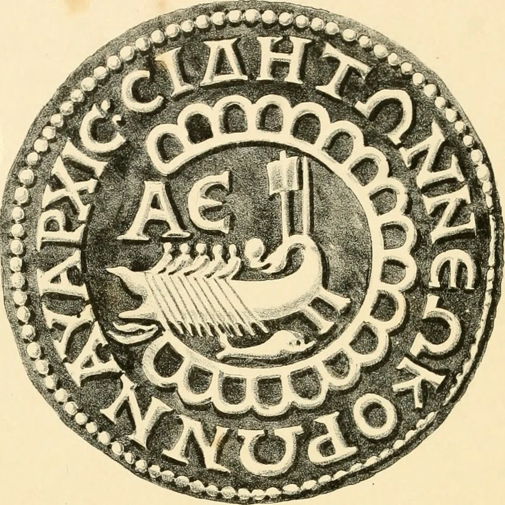 An illustration from Architectura numismatica; or, Architectural medals of classic antiquity: illustrated and explained by comparison with the monuments and the descriptions of ancient authors, and copious text. One hundred lithographs and woodcuts, 1859, leaf 483