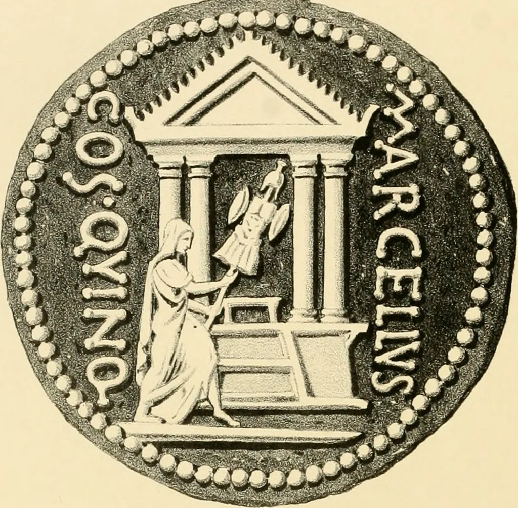 An illustration from Architectura numismatica; or, Architectural medals of classic antiquity: illustrated and explained by comparison with the monuments and the descriptions of ancient authors, and copious text. One hundred lithographs and woodcuts, 1859, leaf 97