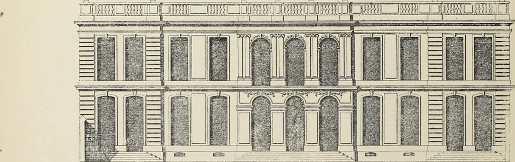 An illustration from Architecture, décoration et ameublement pendant le dix-huitième siècle, Régence - Louis XV. Symétrie et asymétrie proportions légères et courbes capricieuses, 1900, leaf 105