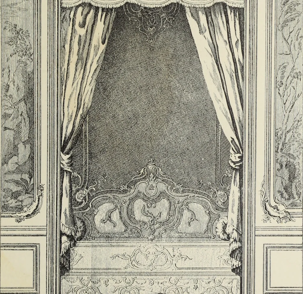 An illustration from Architecture, décoration et ameublement pendant le dix-huitième siècle, Régence - Louis XV. Symétrie et asymétrie proportions légères et courbes capricieuses, 1900, leaf 190