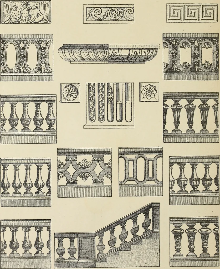 An illustration from Architecture, décoration et ameublement pendant le dix-huitième siècle, Régence - Louis XV. Symétrie et asymétrie proportions légères et courbes capricieuses, 1900, leaf 217