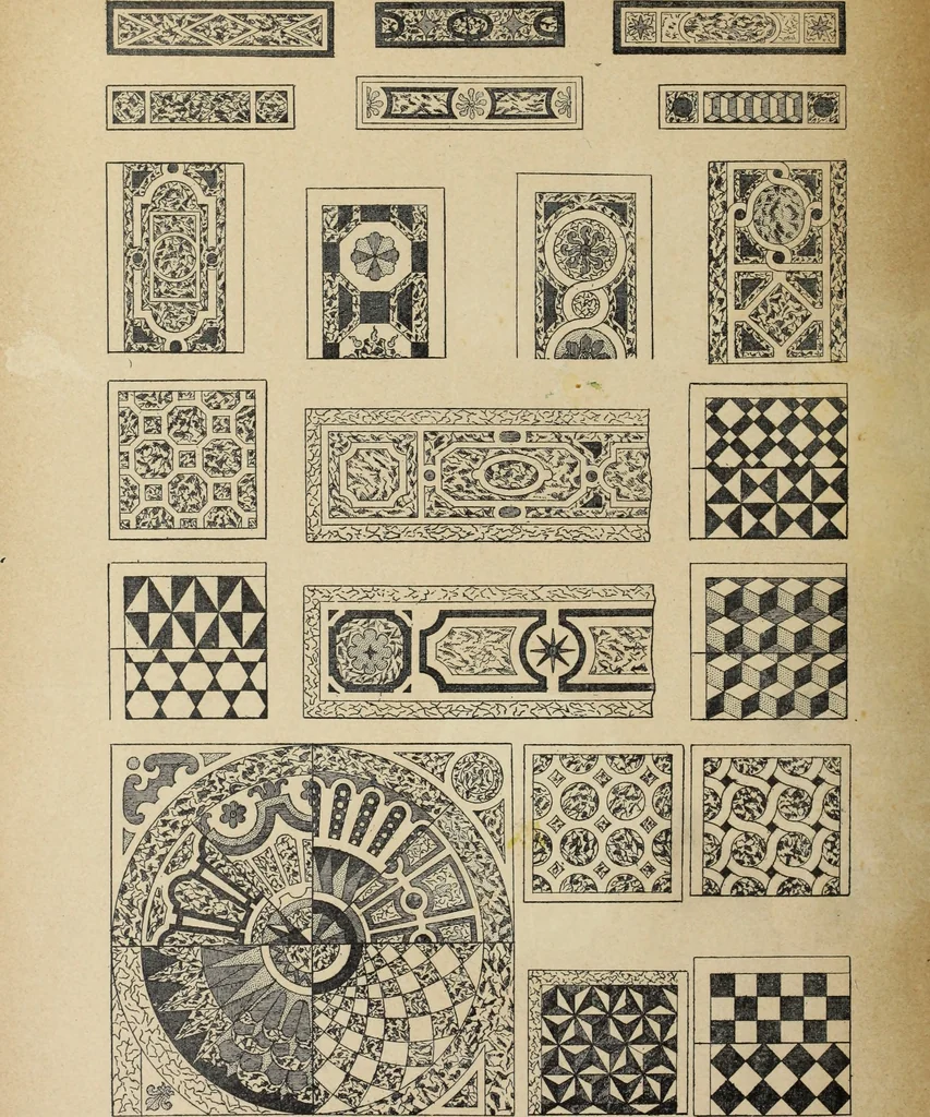 An illustration from Architecture, décoration et ameublement pendant le dix-huitième siècle, Régence - Louis XV. Symétrie et asymétrie proportions légères et courbes capricieuses, 1900, leaf 221