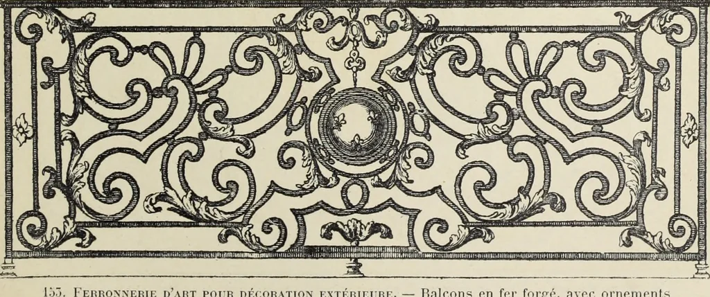 An illustration from Architecture, décoration et ameublement pendant le dix-huitième siècle, Régence - Louis XV. Symétrie et asymétrie proportions légères et courbes capricieuses, 1900, leaf 226