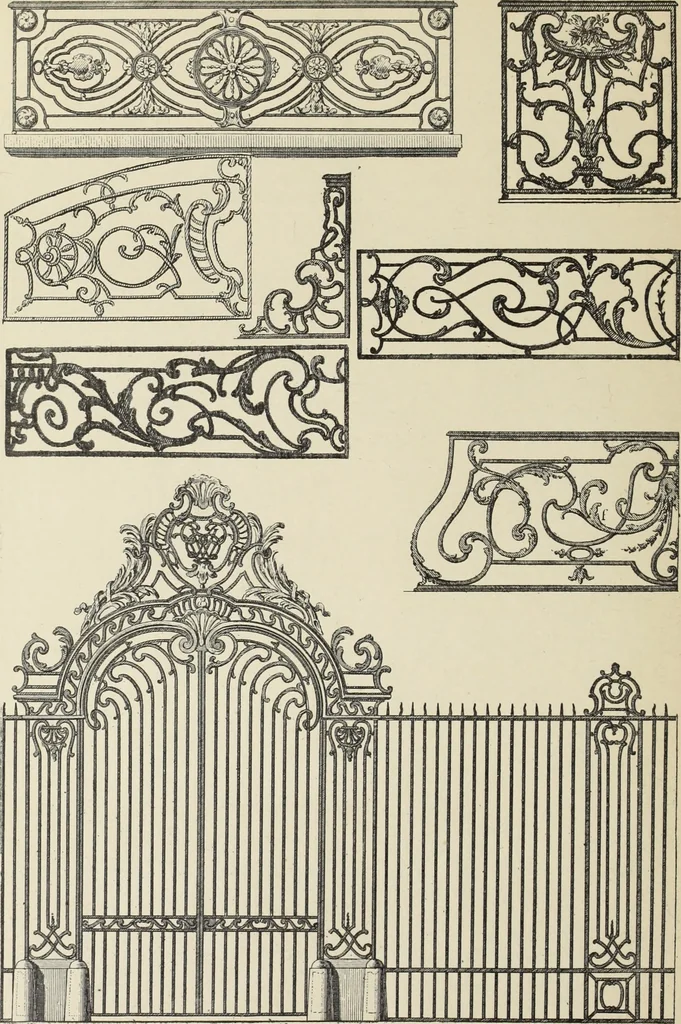 An illustration from Architecture, décoration et ameublement pendant le dix-huitième siècle, Régence - Louis XV. Symétrie et asymétrie proportions légères et courbes capricieuses, 1900, leaf 237