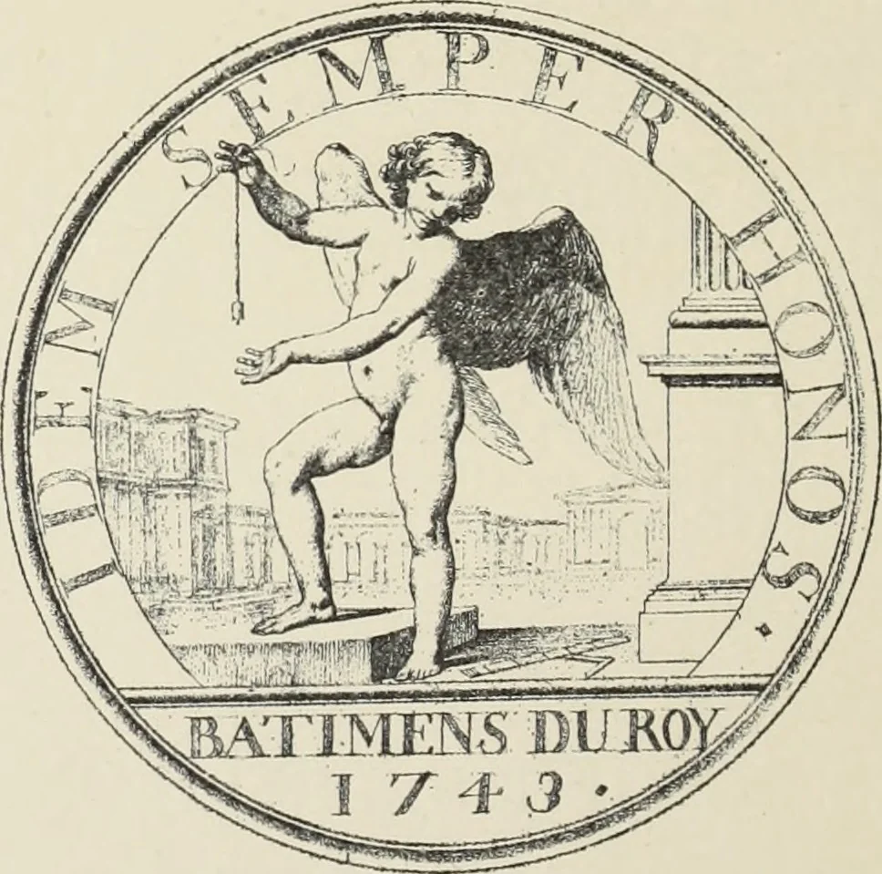 An illustration from Architecture, décoration et ameublement pendant le dix-huitième siècle, Régence - Louis XV. Symétrie et asymétrie proportions légères et courbes capricieuses, 1900, leaf 61