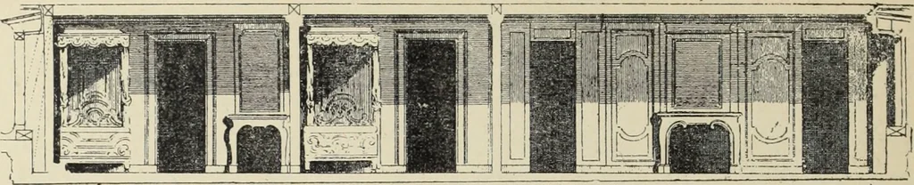 An illustration from Architecture, décoration et ameublement pendant le dix-huitième siècle, Régence - Louis XV. Symétrie et asymétrie proportions légères et courbes capricieuses, 1900, leaf 99