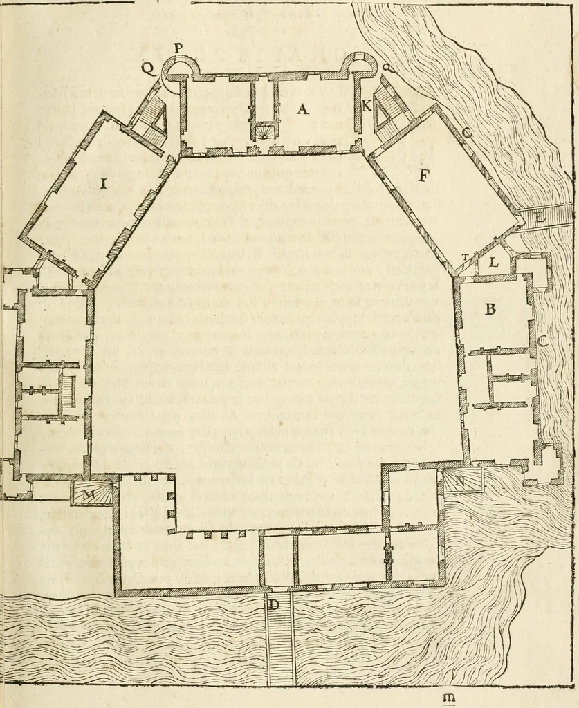 An illustration from Architecture de Philibert de l'Orme ... : uure entiere contenant onze livres, augmentée de deux, & autres figures non encores veuës, tant pour desseins qu'ornemens de maisons : avec vne belle inuention pour bien bastir, & à petits fraiz .., 1626, leaf 136