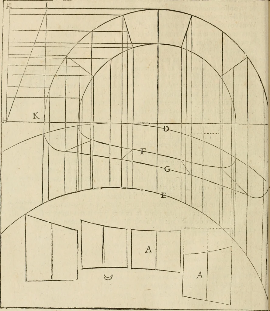 An illustration from Architecture de Philibert de l'Orme ... : uure entiere contenant onze livres, augmentée de deux, & autres figures non encores veuës, tant pour desseins qu'ornemens de maisons : avec vne belle inuention pour bien bastir, & à petits fraiz .., 1626, leaf 161