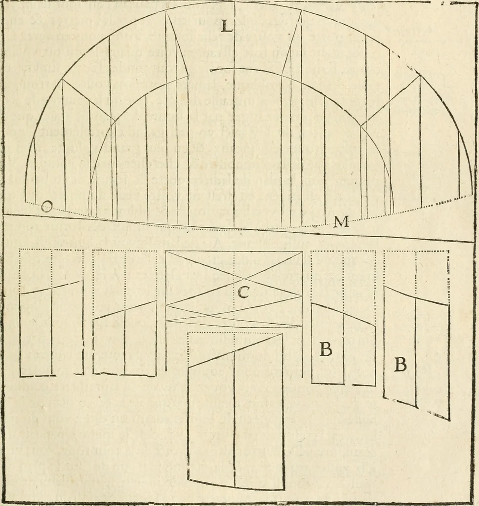 An illustration from Architecture de Philibert de l'Orme ... : uure entiere contenant onze livres, augmentée de deux, & autres figures non encores veuës, tant pour desseins qu'ornemens de maisons : avec vne belle inuention pour bien bastir, & à petits fraiz .., 1626, leaf 162