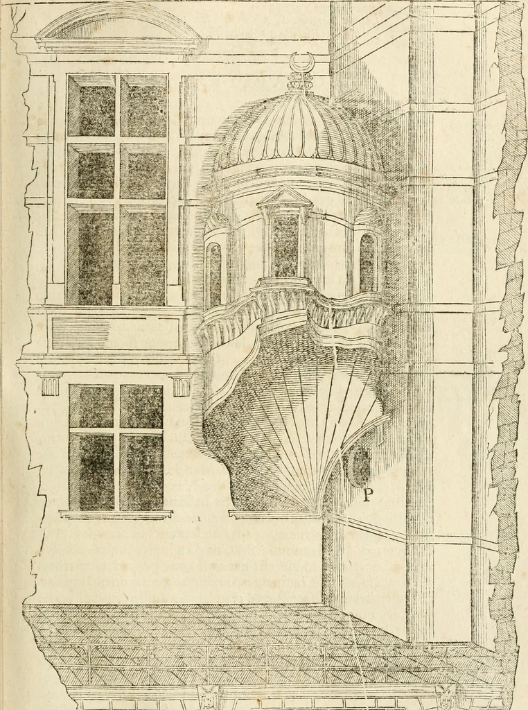 An illustration from Architecture de Philibert de l'Orme ... : uure entiere contenant onze livres, augmentée de deux, & autres figures non encores veuës, tant pour desseins qu'ornemens de maisons : avec vne belle inuention pour bien bastir, & à petits fraiz .., 1626, leaf 180