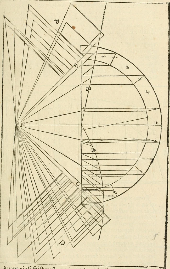 An illustration from Architecture de Philibert de l'Orme ... : uure entiere contenant onze livres, augmentée de deux, & autres figures non encores veuës, tant pour desseins qu'ornemens de maisons : avec vne belle inuention pour bien bastir, & à petits fraiz .., 1626, leaf 210