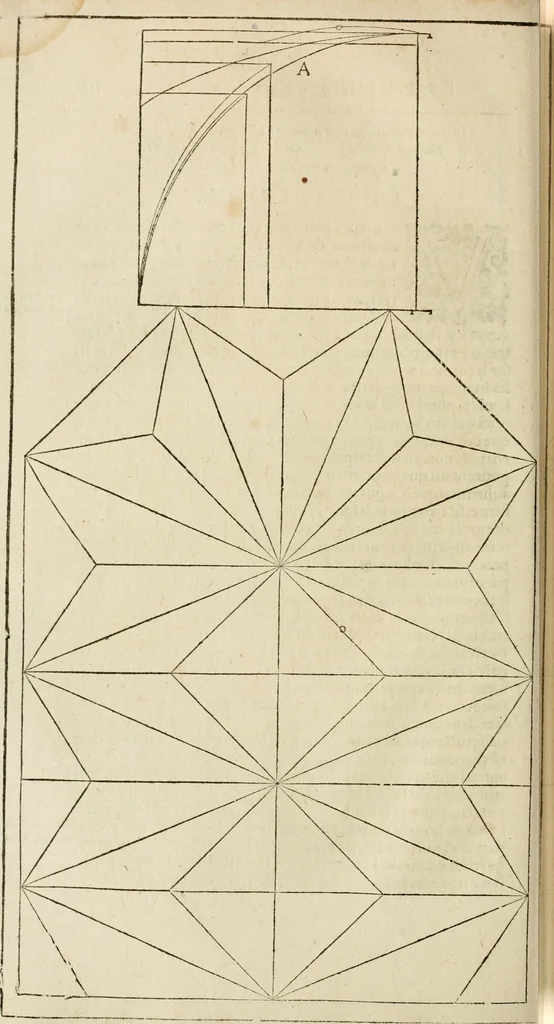 An illustration from Architecture de Philibert de l'Orme ... : uure entiere contenant onze livres, augmentée de deux, & autres figures non encores veuës, tant pour desseins qu'ornemens de maisons : avec vne belle inuention pour bien bastir, & à petits fraiz .., 1626, leaf 221