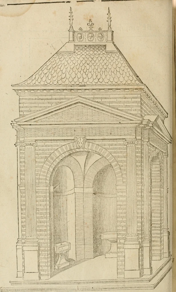 An illustration from Architecture de Philibert de l'Orme ... : uure entiere contenant onze livres, augmentée de deux, & autres figures non encores veuës, tant pour desseins qu'ornemens de maisons : avec vne belle inuention pour bien bastir, & à petits fraiz .., 1626, leaf 231