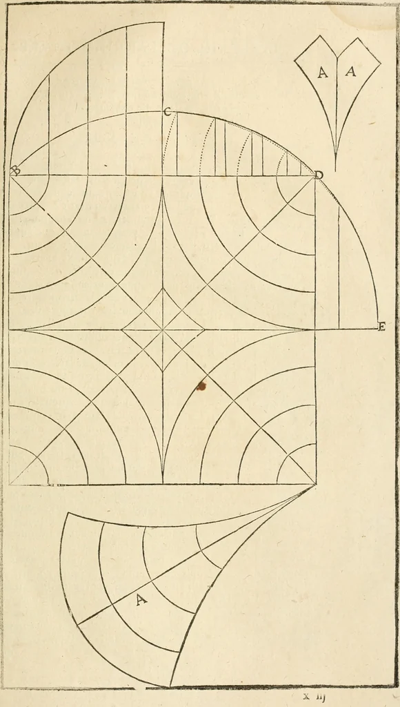 An illustration from Architecture de Philibert de l'Orme ... : uure entiere contenant onze livres, augmentée de deux, & autres figures non encores veuës, tant pour desseins qu'ornemens de maisons : avec vne belle inuention pour bien bastir, & à petits fraiz .., 1626, leaf 236