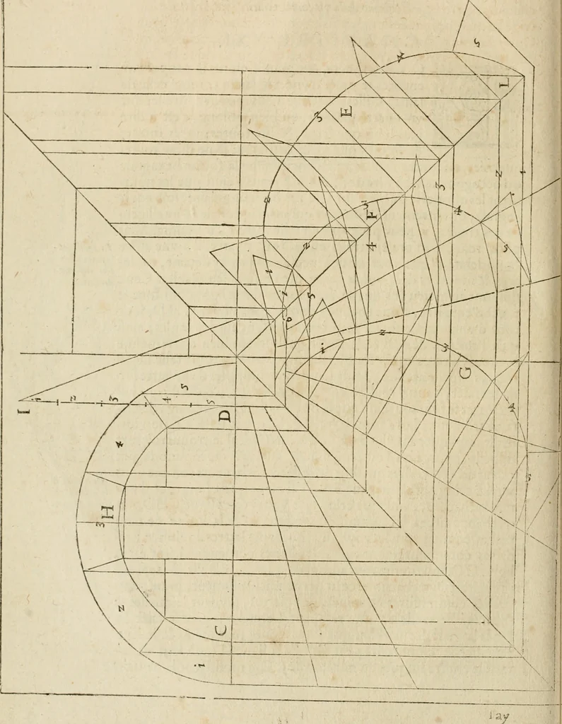 An illustration from Architecture de Philibert de l'Orme ... : uure entiere contenant onze livres, augmentée de deux, & autres figures non encores veuës, tant pour desseins qu'ornemens de maisons : avec vne belle inuention pour bien bastir, & à petits fraiz .., 1626, leaf 261