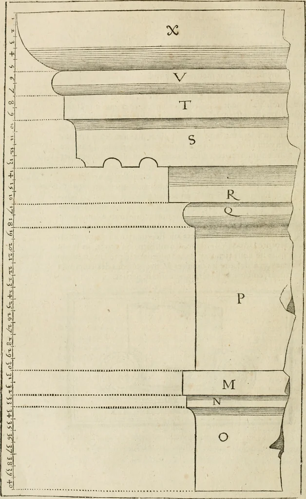 An illustration from Architecture de Philibert de l'Orme ... : uure entiere contenant onze livres, augmentée de deux, & autres figures non encores veuës, tant pour desseins qu'ornemens de maisons : avec vne belle inuention pour bien bastir, & à petits fraiz .., 1626, leaf 289