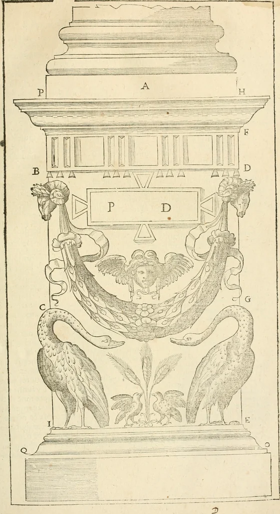 An illustration from Architecture de Philibert de l'Orme ... : uure entiere contenant onze livres, augmentée de deux, & autres figures non encores veuës, tant pour desseins qu'ornemens de maisons : avec vne belle inuention pour bien bastir, & à petits fraiz .., 1626, leaf 300