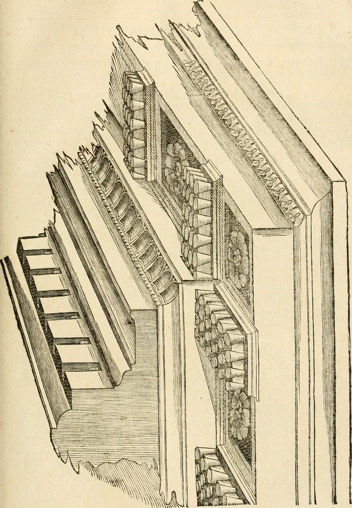 An illustration from Architecture de Philibert de l'Orme ... : uure entiere contenant onze livres, augmentée de deux, & autres figures non encores veuës, tant pour desseins qu'ornemens de maisons : avec vne belle inuention pour bien bastir, & à petits fraiz .., 1626, leaf 312
