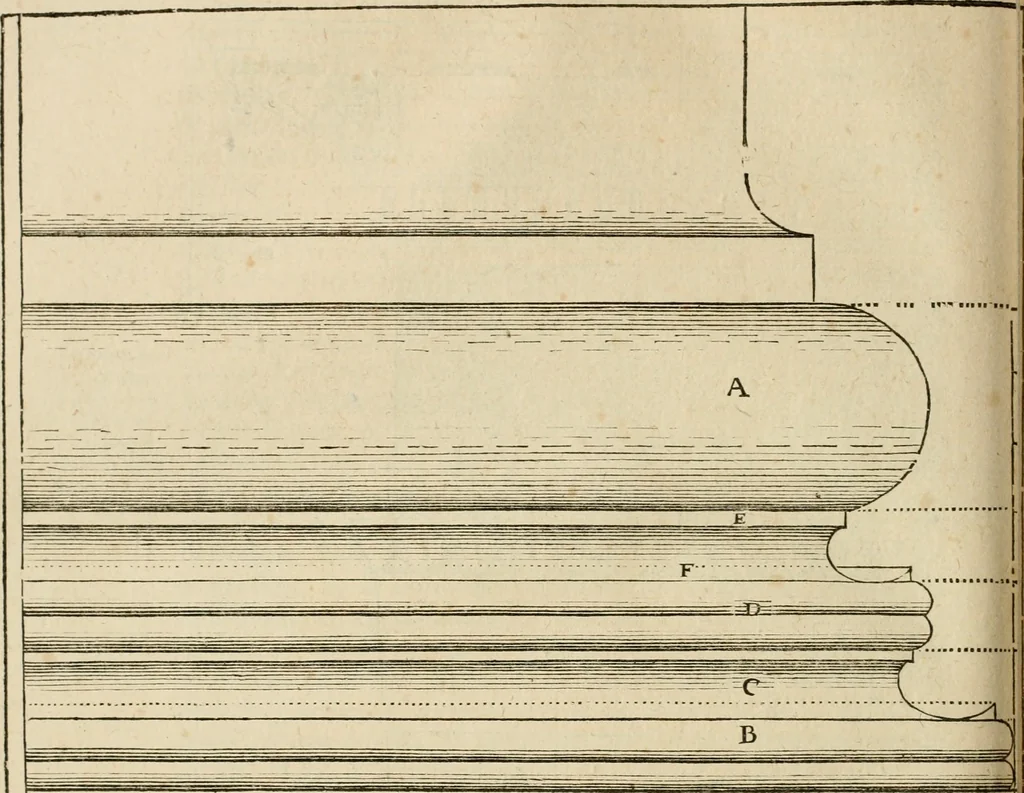 An illustration from Architecture de Philibert de l'Orme ... : uure entiere contenant onze livres, augmentée de deux, & autres figures non encores veuës, tant pour desseins qu'ornemens de maisons : avec vne belle inuention pour bien bastir, & à petits fraiz .., 1626, leaf 321