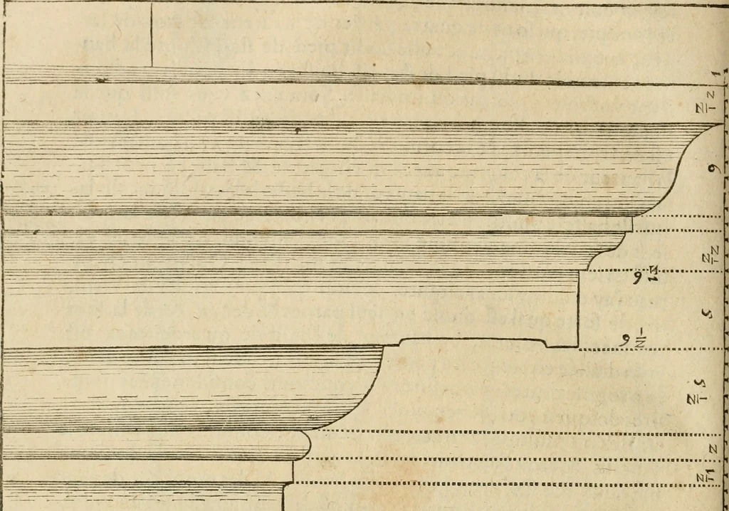 An illustration from Architecture de Philibert de l'Orme ... : uure entiere contenant onze livres, augmentée de deux, & autres figures non encores veuës, tant pour desseins qu'ornemens de maisons : avec vne belle inuention pour bien bastir, & à petits fraiz .., 1626, leaf 343