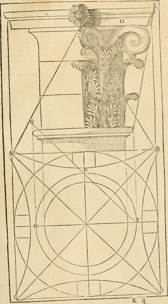 An illustration from Architecture de Philibert de l'Orme ... : uure entiere contenant onze livres, augmentée de deux, & autres figures non encores veuës, tant pour desseins qu'ornemens de maisons : avec vne belle inuention pour bien bastir, & à petits fraiz .., 1626, leaf 366