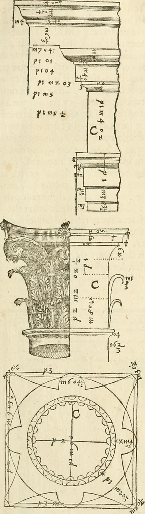 An illustration from Architecture de Philibert de l'Orme ... : uure entiere contenant onze livres, augmentée de deux, & autres figures non encores veuës, tant pour desseins qu'ornemens de maisons : avec vne belle inuention pour bien bastir, & à petits fraiz .., 1626, leaf 376