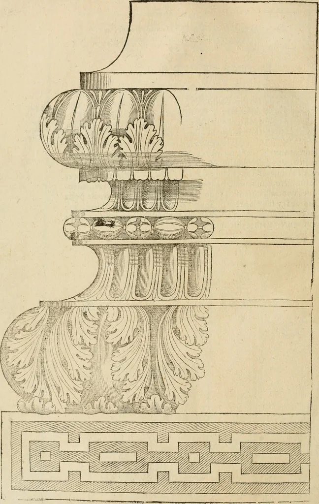 An illustration from Architecture de Philibert de l'Orme ... : uure entiere contenant onze livres, augmentée de deux, & autres figures non encores veuës, tant pour desseins qu'ornemens de maisons : avec vne belle inuention pour bien bastir, & à petits fraiz .., 1626, leaf 415