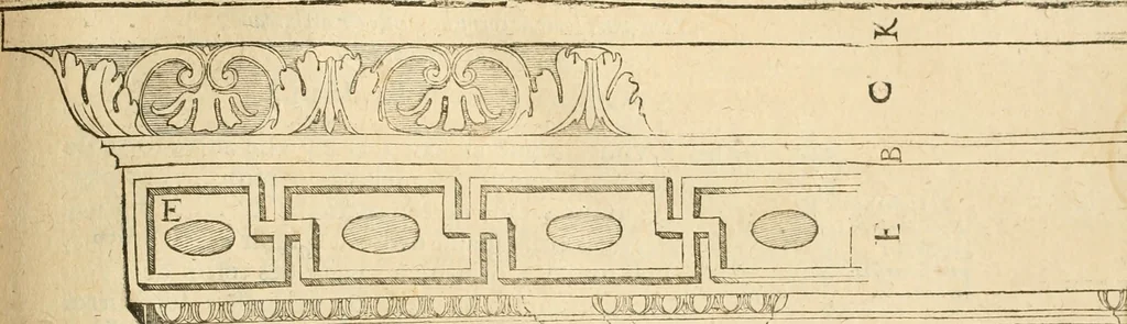 An illustration from Architecture de Philibert de l'Orme ... : uure entiere contenant onze livres, augmentée de deux, & autres figures non encores veuës, tant pour desseins qu'ornemens de maisons : avec vne belle inuention pour bien bastir, & à petits fraiz .., 1626, leaf 426