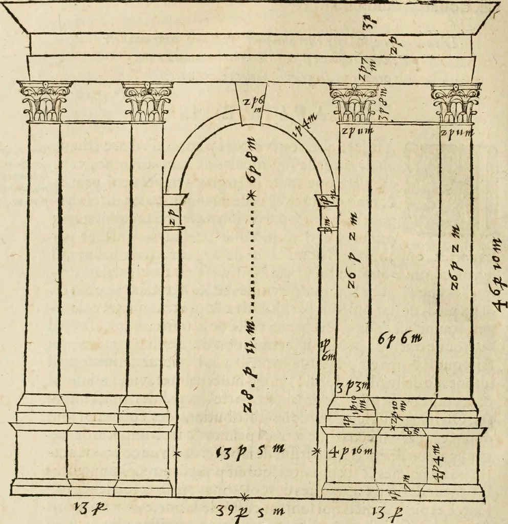 An illustration from Architecture de Philibert de l'Orme ... : uure entiere contenant onze livres, augmentée de deux, & autres figures non encores veuës, tant pour desseins qu'ornemens de maisons : avec vne belle inuention pour bien bastir, & à petits fraiz .., 1626, leaf 471