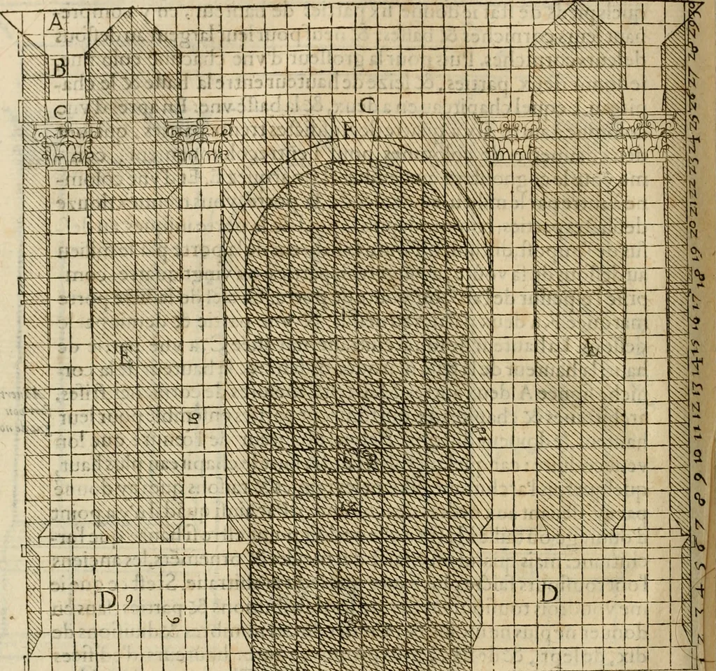 An illustration from Architecture de Philibert de l'Orme ... : uure entiere contenant onze livres, augmentée de deux, & autres figures non encores veuës, tant pour desseins qu'ornemens de maisons : avec vne belle inuention pour bien bastir, & à petits fraiz .., 1626, leaf 473