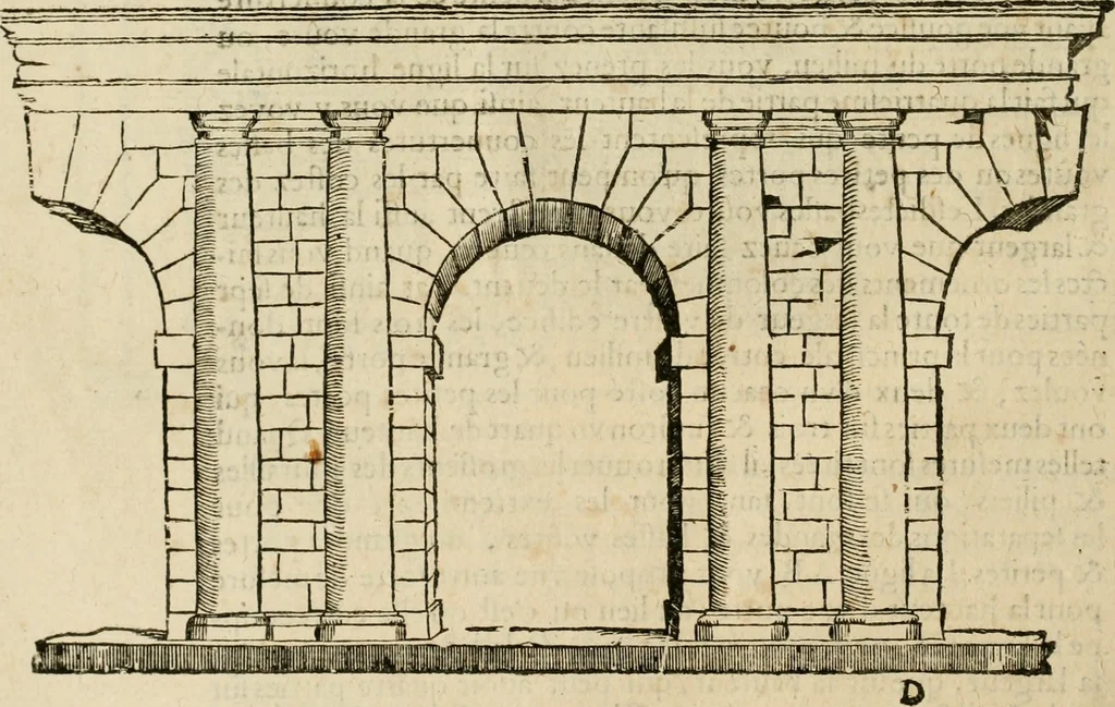 An illustration from Architecture de Philibert de l'Orme ... : uure entiere contenant onze livres, augmentée de deux, & autres figures non encores veuës, tant pour desseins qu'ornemens de maisons : avec vne belle inuention pour bien bastir, & à petits fraiz .., 1626, leaf 475