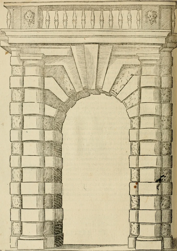 An illustration from Architecture de Philibert de l'Orme ... : uure entiere contenant onze livres, augmentée de deux, & autres figures non encores veuës, tant pour desseins qu'ornemens de maisons : avec vne belle inuention pour bien bastir, & à petits fraiz .., 1626, leaf 485
