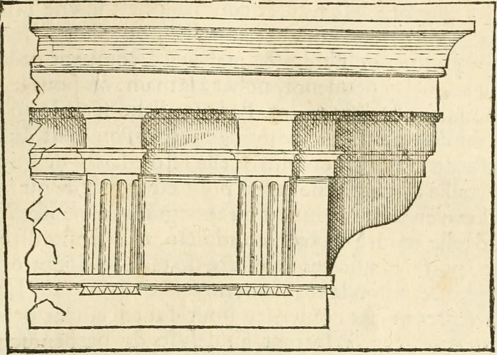 An illustration from Architecture de Philibert de l'Orme ... : uure entiere contenant onze livres, augmentée de deux, & autres figures non encores veuës, tant pour desseins qu'ornemens de maisons : avec vne belle inuention pour bien bastir, & à petits fraiz .., 1626, leaf 486