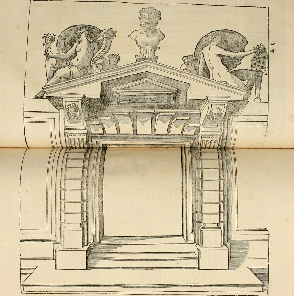 An illustration from Architecture de Philibert de l'Orme ... : uure entiere contenant onze livres, augmentée de deux, & autres figures non encores veuës, tant pour desseins qu'ornemens de maisons : avec vne belle inuention pour bien bastir, & à petits fraiz .., 1626, leaf 494