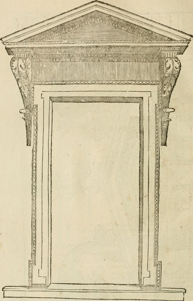 An illustration from Architecture de Philibert de l'Orme ... : uure entiere contenant onze livres, augmentée de deux, & autres figures non encores veuës, tant pour desseins qu'ornemens de maisons : avec vne belle inuention pour bien bastir, & à petits fraiz .., 1626, leaf 495