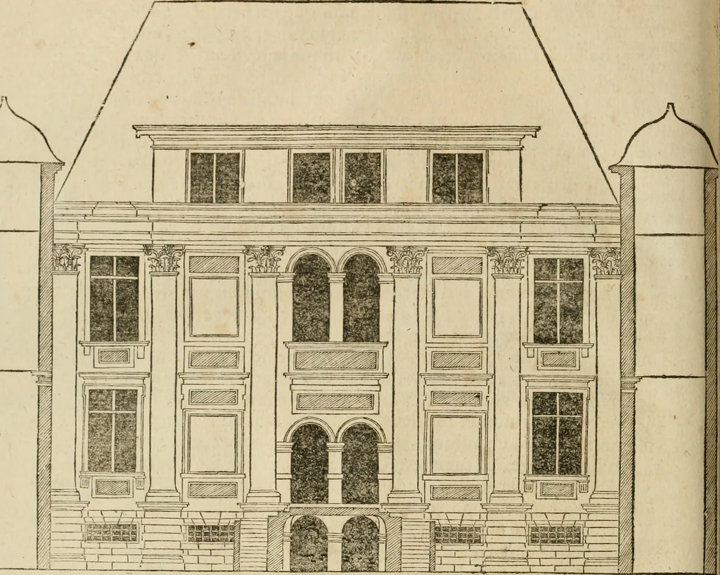 An illustration from Architecture de Philibert de l'Orme ... : uure entiere contenant onze livres, augmentée de deux, & autres figures non encores veuës, tant pour desseins qu'ornemens de maisons : avec vne belle inuention pour bien bastir, & à petits fraiz .., 1626, leaf 511
