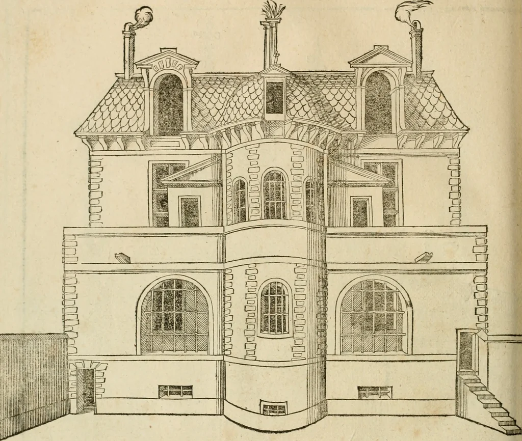 An illustration from Architecture de Philibert de l'Orme ... : uure entiere contenant onze livres, augmentée de deux, & autres figures non encores veuës, tant pour desseins qu'ornemens de maisons : avec vne belle inuention pour bien bastir, & à petits fraiz .., 1626, leaf 515