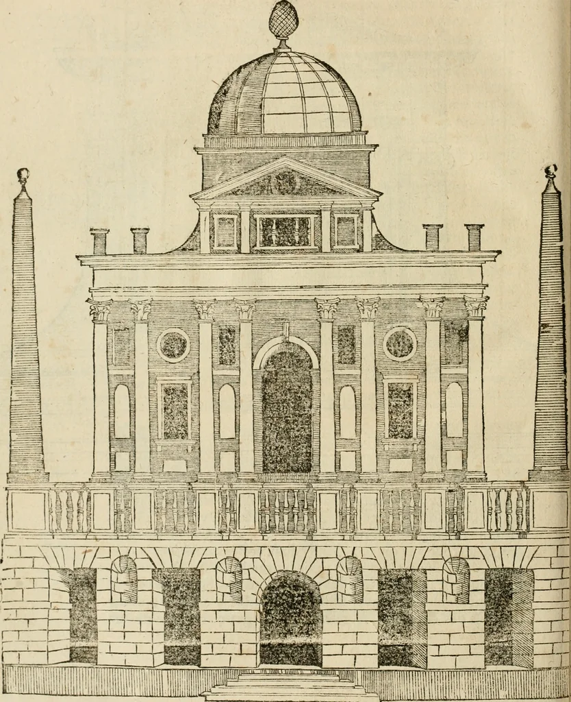 An illustration from Architecture de Philibert de l'Orme ... : uure entiere contenant onze livres, augmentée de deux, & autres figures non encores veuës, tant pour desseins qu'ornemens de maisons : avec vne belle inuention pour bien bastir, & à petits fraiz .., 1626, leaf 519