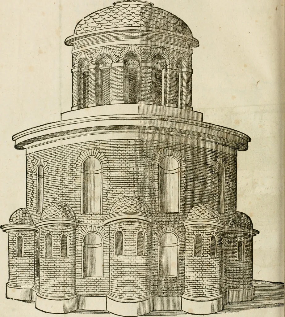 An illustration from Architecture de Philibert de l'Orme ... : uure entiere contenant onze livres, augmentée de deux, & autres figures non encores veuës, tant pour desseins qu'ornemens de maisons : avec vne belle inuention pour bien bastir, & à petits fraiz .., 1626, leaf 527