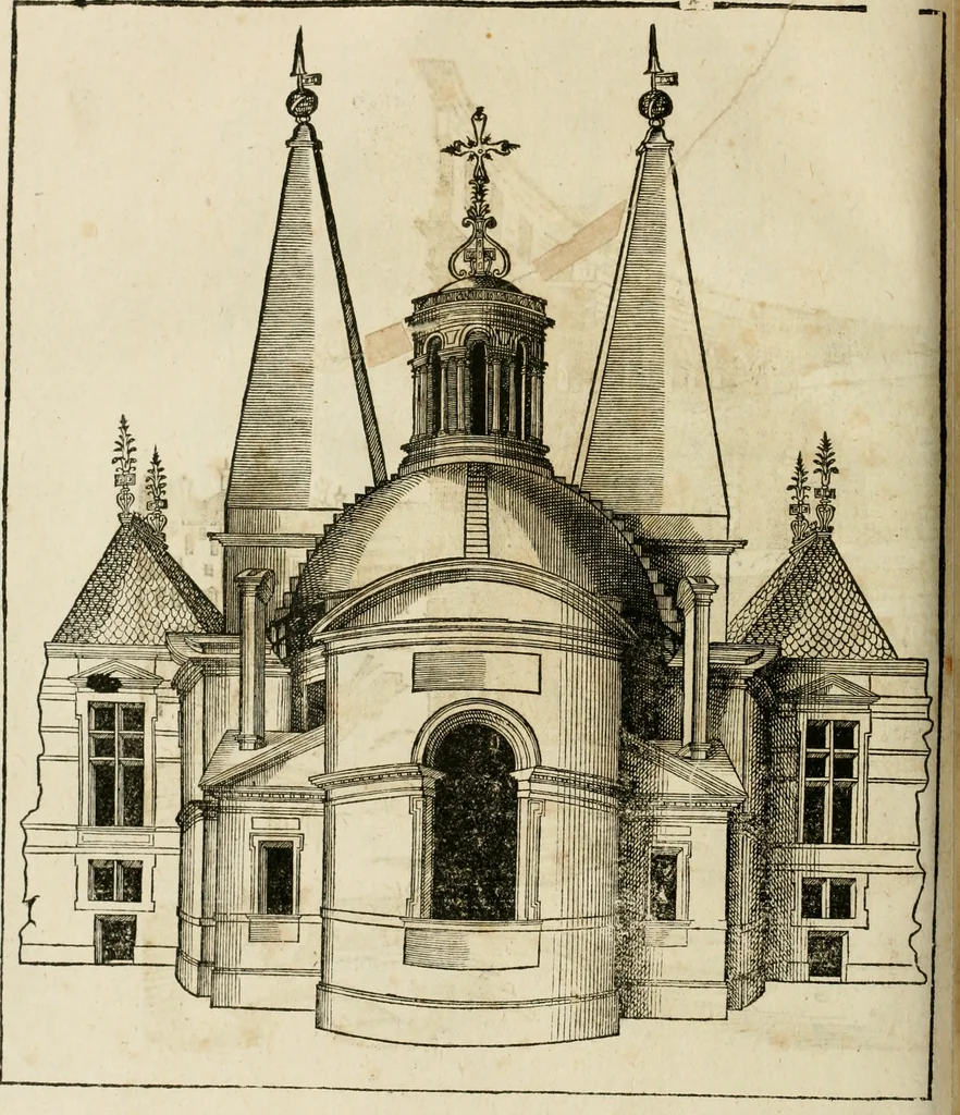 An illustration from Architecture de Philibert de l'Orme ... : uure entiere contenant onze livres, augmentée de deux, & autres figures non encores veuës, tant pour desseins qu'ornemens de maisons : avec vne belle inuention pour bien bastir, & à petits fraiz .., 1626, leaf 535