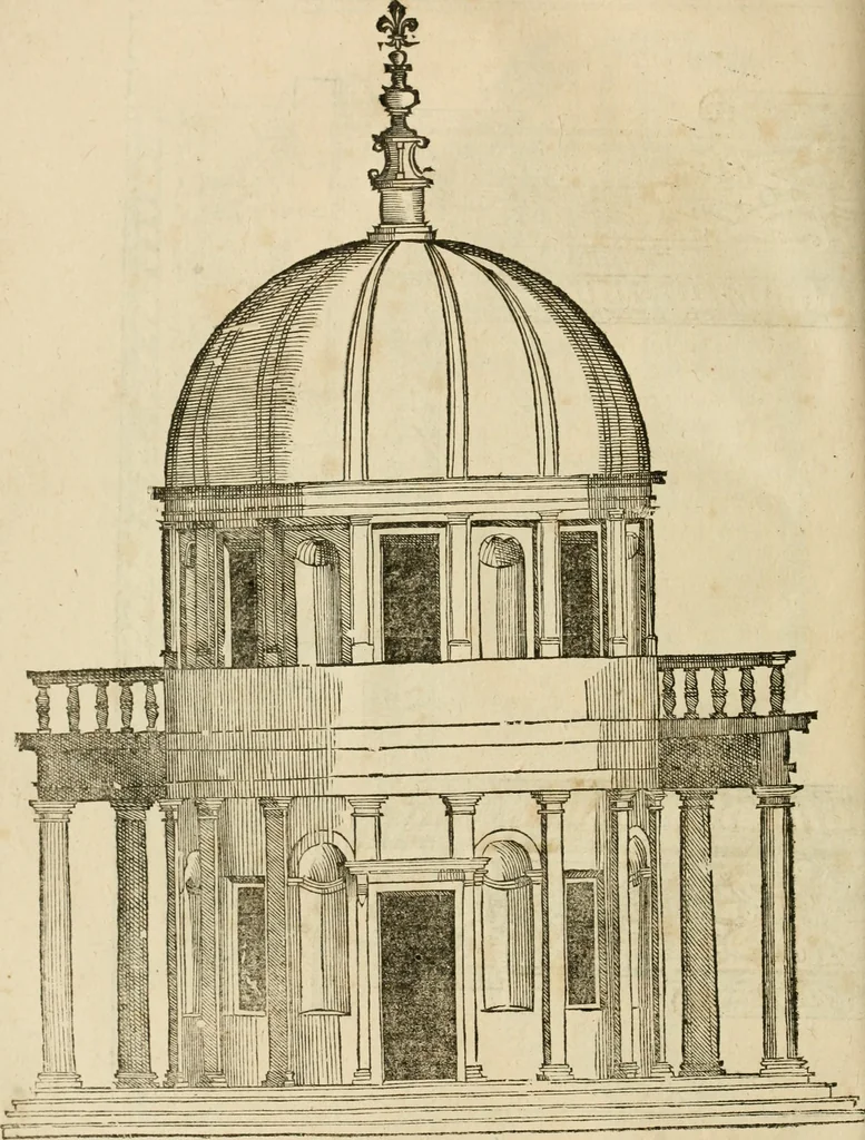 An illustration from Architecture de Philibert de l'Orme ... : uure entiere contenant onze livres, augmentée de deux, & autres figures non encores veuës, tant pour desseins qu'ornemens de maisons : avec vne belle inuention pour bien bastir, & à petits fraiz .., 1626, leaf 551