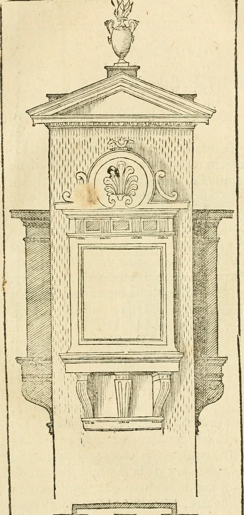 An illustration from Architecture de Philibert de l'Orme ... : uure entiere contenant onze livres, augmentée de deux, & autres figures non encores veuës, tant pour desseins qu'ornemens de maisons : avec vne belle inuention pour bien bastir, & à petits fraiz .., 1626, leaf 566