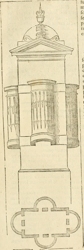 An illustration from Architecture de Philibert de l'Orme ... : uure entiere contenant onze livres, augmentée de deux, & autres figures non encores veuës, tant pour desseins qu'ornemens de maisons : avec vne belle inuention pour bien bastir, & à petits fraiz .., 1626, leaf 568