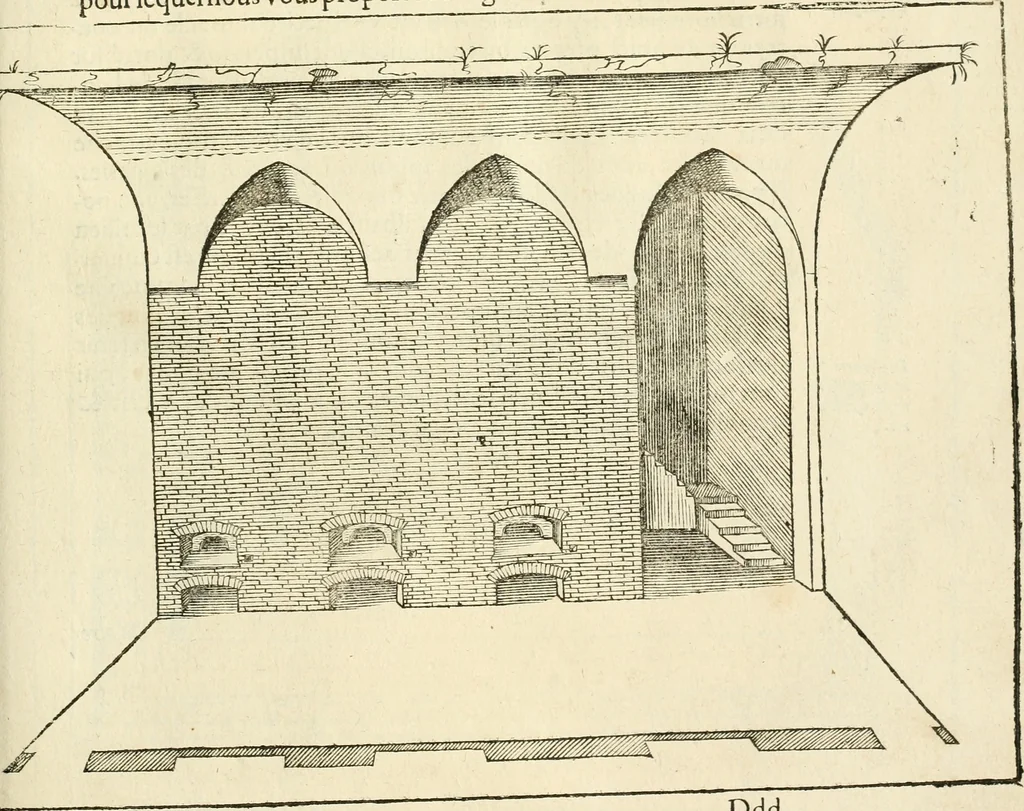 An illustration from Architecture de Philibert de l'Orme ... : uure entiere contenant onze livres, augmentée de deux, & autres figures non encores veuës, tant pour desseins qu'ornemens de maisons : avec vne belle inuention pour bien bastir, & à petits fraiz .., 1626, leaf 572