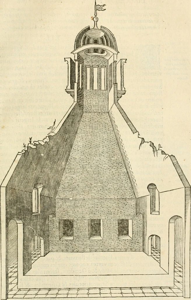 An illustration from Architecture de Philibert de l'Orme ... : uure entiere contenant onze livres, augmentée de deux, & autres figures non encores veuës, tant pour desseins qu'ornemens de maisons : avec vne belle inuention pour bien bastir, & à petits fraiz .., 1626, leaf 574