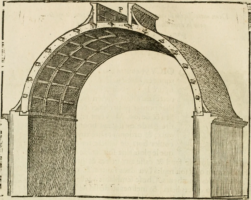 An illustration from Architecture de Philibert de l'Orme ... : uure entiere contenant onze livres, augmentée de deux, & autres figures non encores veuës, tant pour desseins qu'ornemens de maisons : avec vne belle inuention pour bien bastir, & à petits fraiz .., 1626, leaf 627