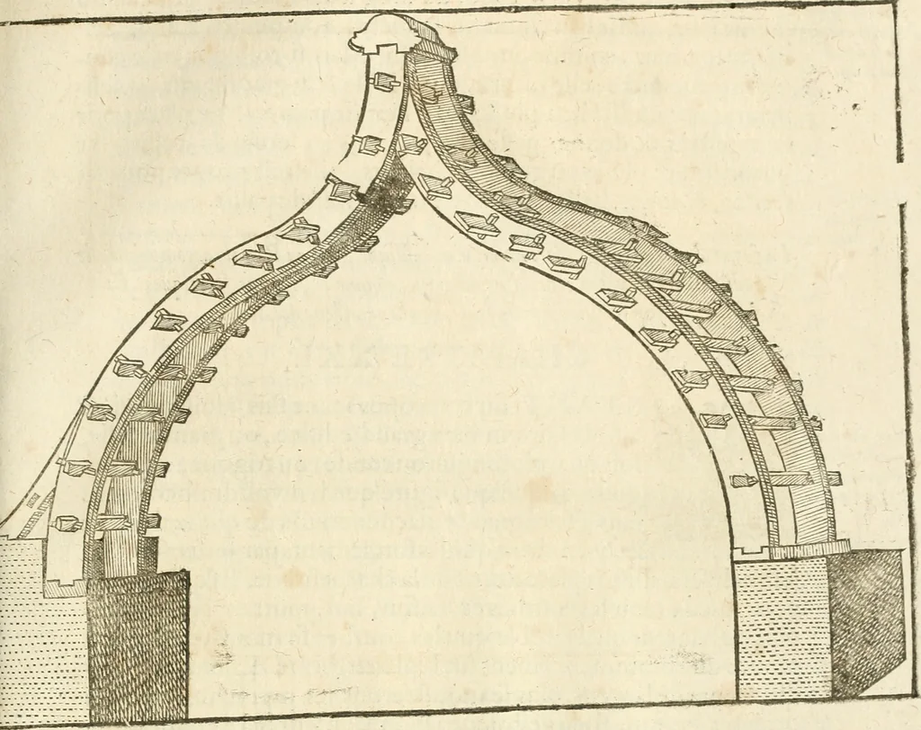An illustration from Architecture de Philibert de l'Orme ... : uure entiere contenant onze livres, augmentée de deux, & autres figures non encores veuës, tant pour desseins qu'ornemens de maisons : avec vne belle inuention pour bien bastir, & à petits fraiz .., 1626, leaf 628