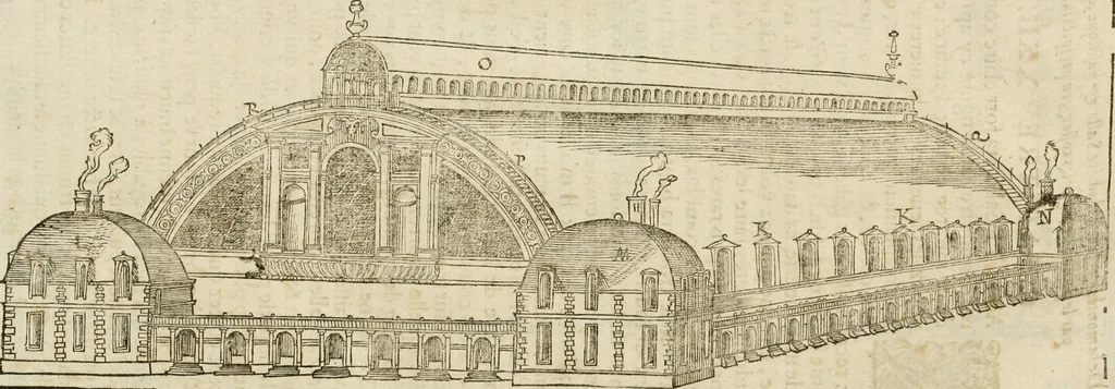An illustration from Architecture de Philibert de l'Orme ... : uure entiere contenant onze livres, augmentée de deux, & autres figures non encores veuës, tant pour desseins qu'ornemens de maisons : avec vne belle inuention pour bien bastir, & à petits fraiz .., 1626, leaf 633