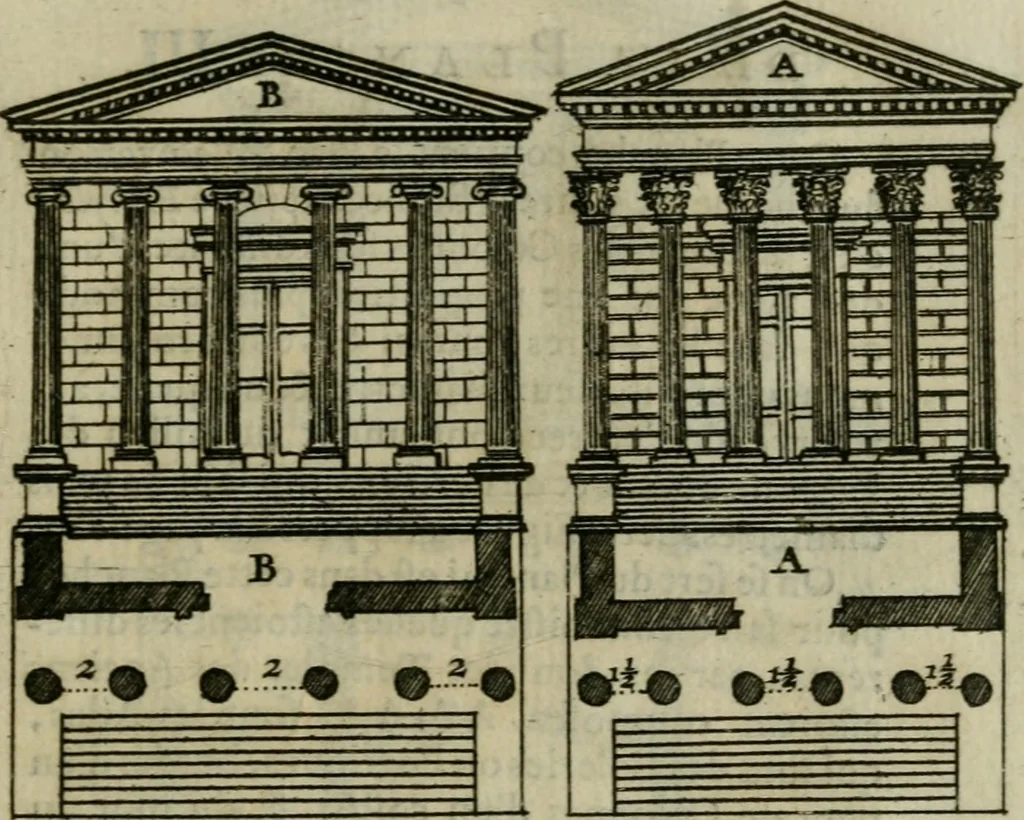 An illustration from Architecture generale de Vitruve, 1681, leaf 256