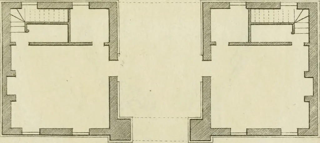 An illustration from Architecture improved, in a collection of modern, elegant and useful designs : from slight and graceful recesses, lodges and other decorations in parks, gardens, woods or forests, to the portico, bath, observatory, and interior ornaments of superb buildings : with great variety of rich embellishments for chimneys in the taste of Inigo Jones, Mr. Kent, &c. : all curiously engraved on fifty copper-plates, octavo, 1755, leaf 62